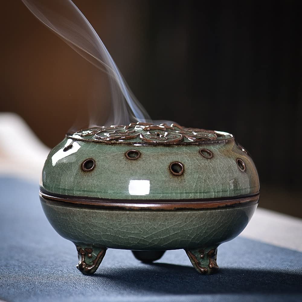 Quemador de Incienso con Tapa, Uso para Incienso de Barra o Bobina, Humo de incensario Creativo Que Sale de la Boca