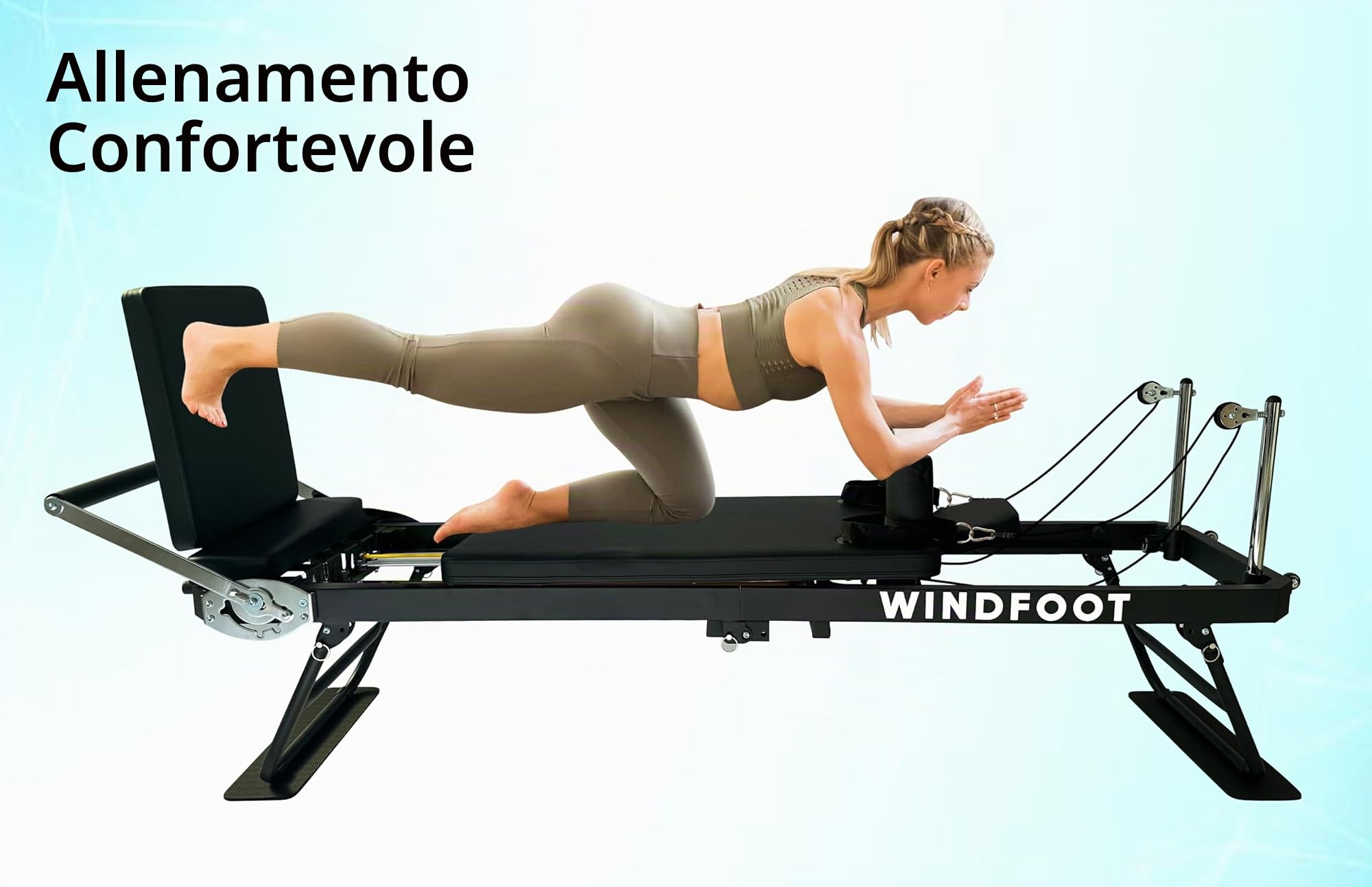 Attrezzatura per pilates Reformer con molle e corde per allenamento a casa, attrezzatura pieghevole per pilates con trampolino per tutti i livelli