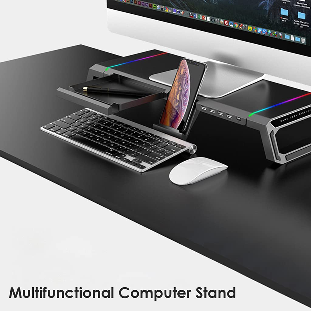 RGB Desktop Monitor Holder 4 USB 2.0 Laptop Stand Schermo del Computer