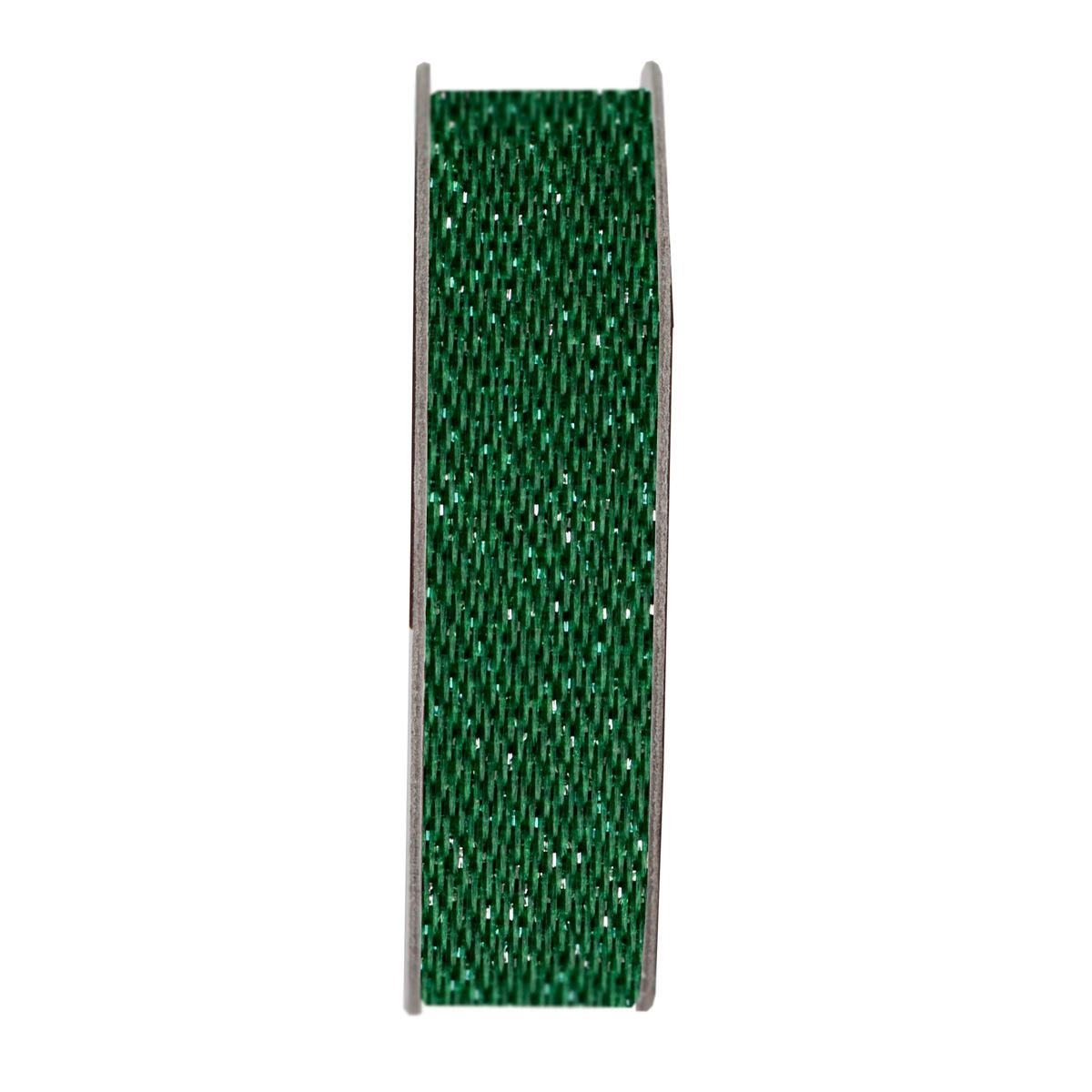 Evergreen Glitter Satin Ribbon Reel (3m)