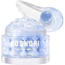 COSNORI Blue Refining Capsule Cream with Niacinamide & Peptide Derivative Korean Face Moisturizer, Lightweight Hydration & Nourishment for Healthy-Looking Skin, 1.69 fl. oz.