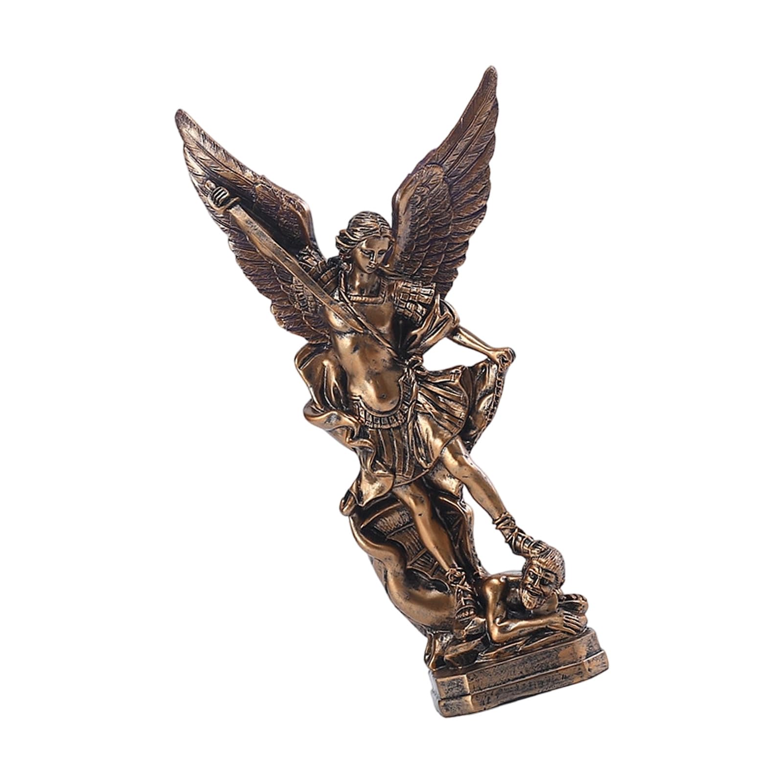 Oxxggkao Detailed Holy the Archangel Sculpture Religious Collectible Angelic Sculpture for Spiritual Display Decors Catholic Decors
