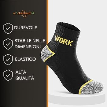 Calzini Lavoro Uomo Calze Uomo Cotone - Confezione Da 10 Paia, Per Lavoro E Tempo Libero Calzini Da Lavoro Uomo - Foto 11