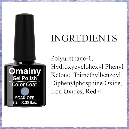 Miniatura 8 de Omainy Juego de esmaltes de uñas de gel, juego de esmaltes de uñas de gel que cambian de color, morado, azul, rosa, rojo, lavanda, viento, rojo,