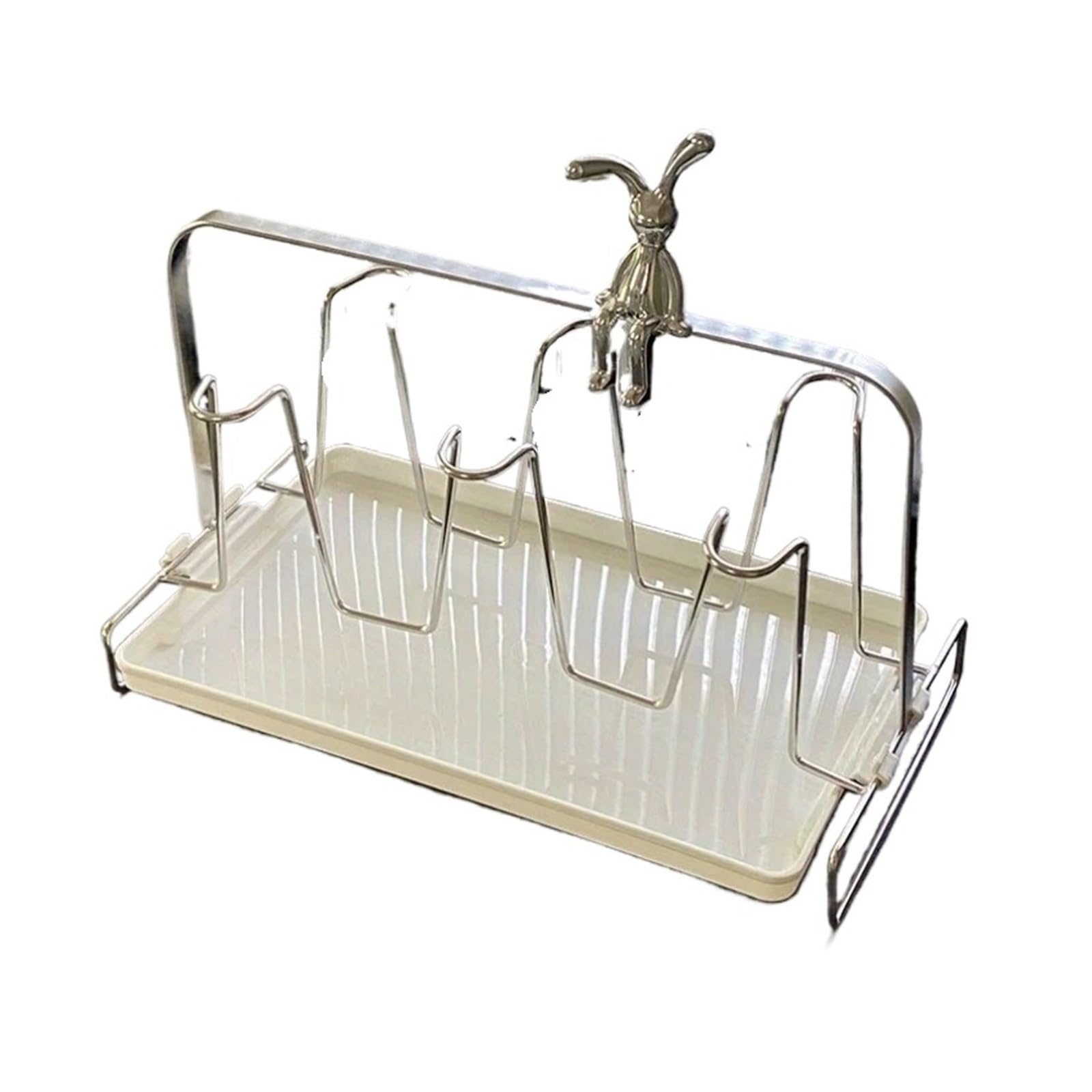 Yonmledo Bear Mug Stand 6-Slot Stainless Cup Rack - Kitchen Countertop Cup Holder Organizer, Modern Design, Easy To Clean(Bear)