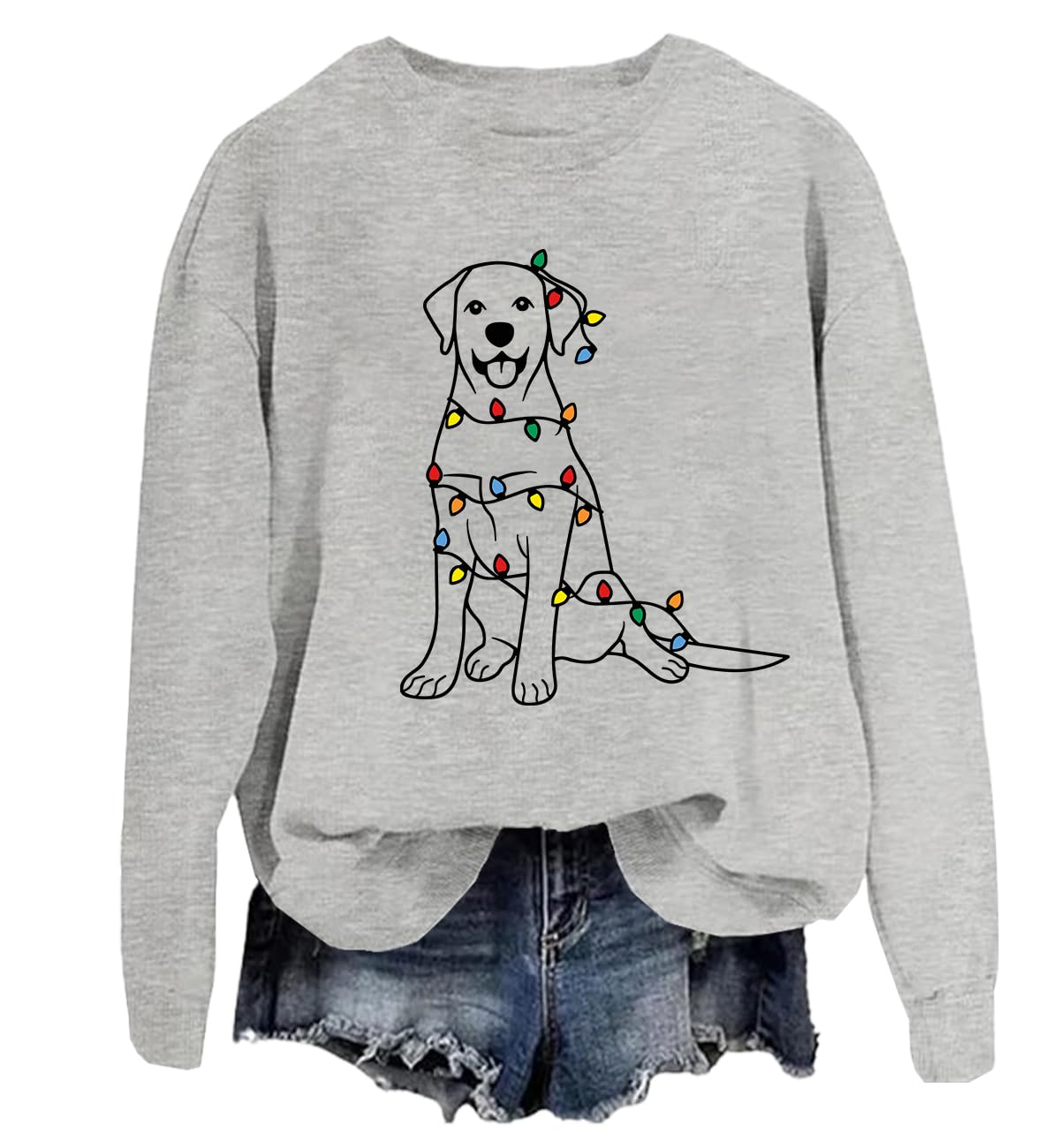 Black Labrador Christmas Sweatshirt, Labrador Retriever Christmas Shirt, Santa Hat Cute Christmas Dogs Sweatshirt