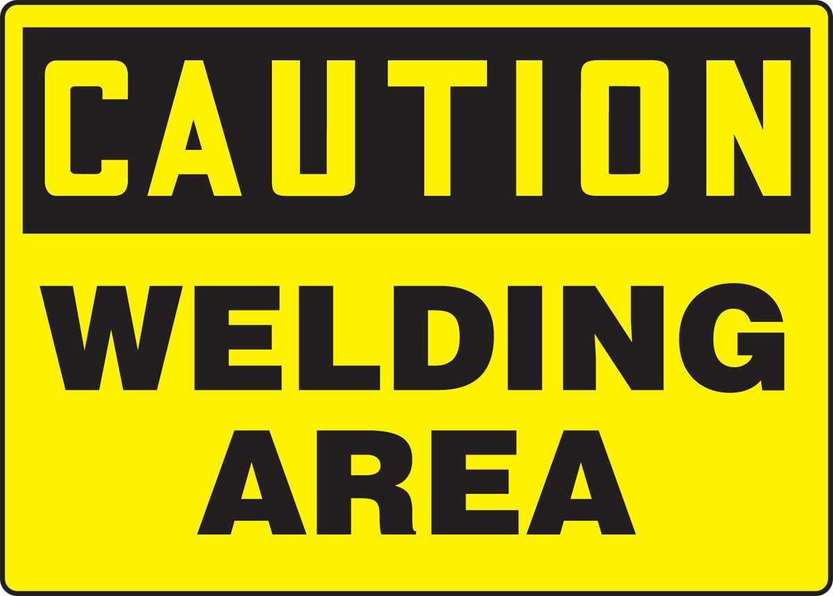 Accuform MWLD611VA Chemicals & Hazardous Materials Hot Work & Welding CAUTION WELDING AREA 7