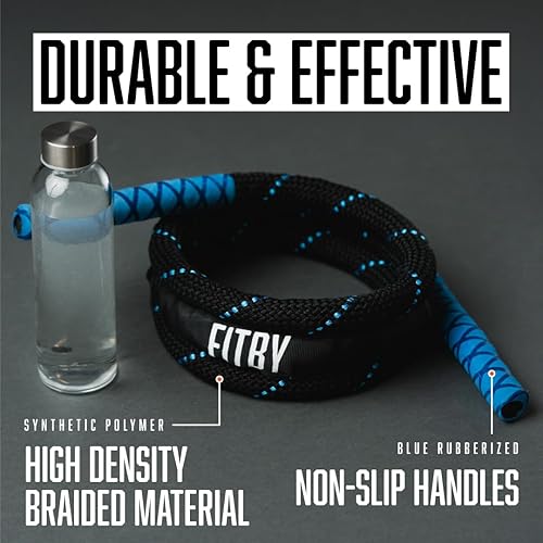 Miniatura 3 de Cuerda de saltar con peso, 2.9 libras, 9.9 pies de largo para fitness, cuerda de entrenamiento en casa, cuerda de saltar para ejercicio, equipo de