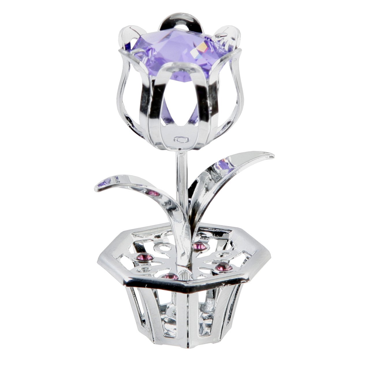 CrystocraftKeepsake Gift Ornament - Tulip Blue/Violet with Swarvoski Crystal Elements