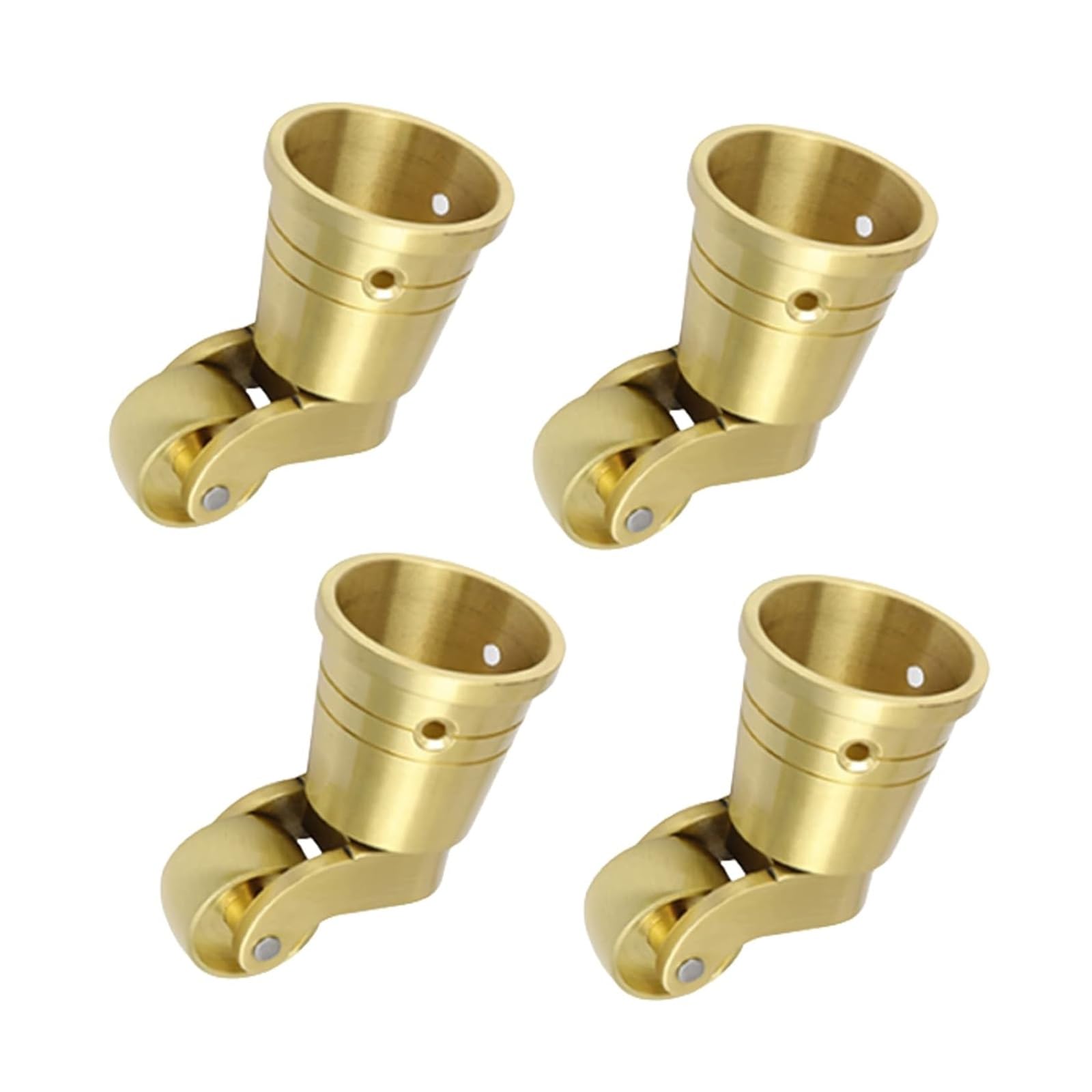 Roulettes en Laiton Massif Lot de 4 Finition Dorée pour Meubles Chic