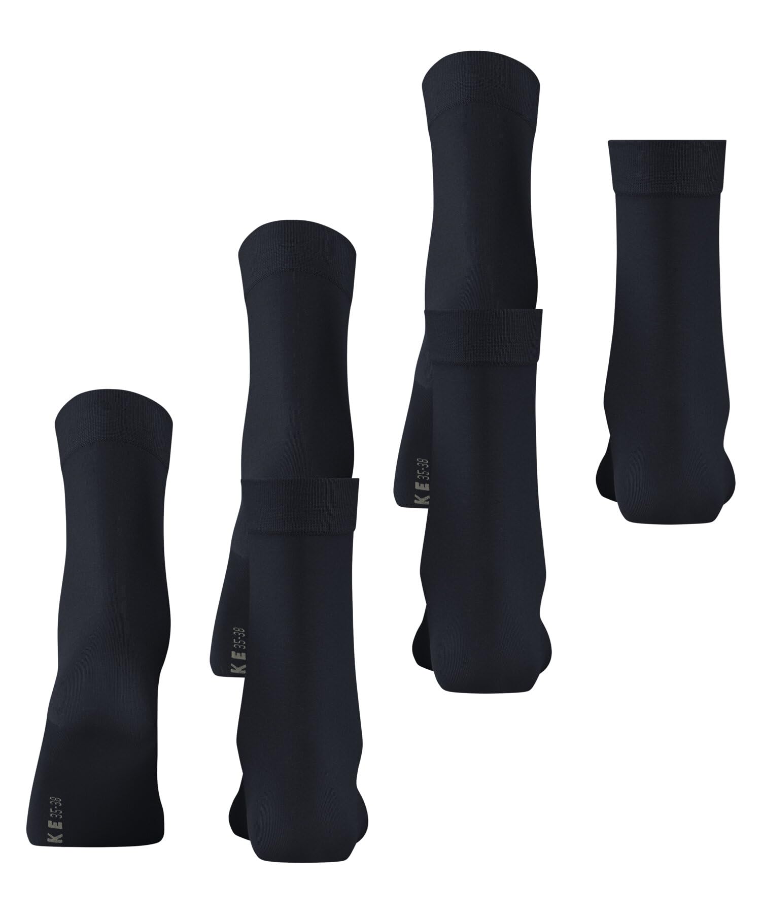 FALKE Kobiety Skarpety Cotton Touch Multipack W So bawełna jednokolorowe 3 Pak, Szary Graphite 3146, 39-42