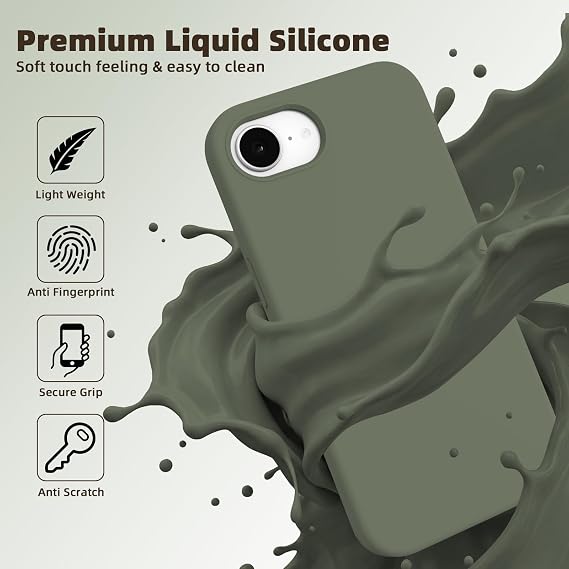 Silicone Case Compatible with iPhone 17e Case(2026) Soft Ultra Slim Protective Shockproof Liquid Silicone Phone Case,Anti-Scratch Microfiber Lining, 6.1
