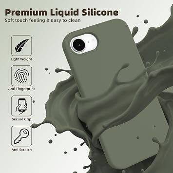 Silicone Case Compatible with iPhone 17e Case(2026) Soft Ultra Slim Protective Shockproof Liquid Silicone Phone Case,Anti-Scratch Microfiber Lining, 6.1