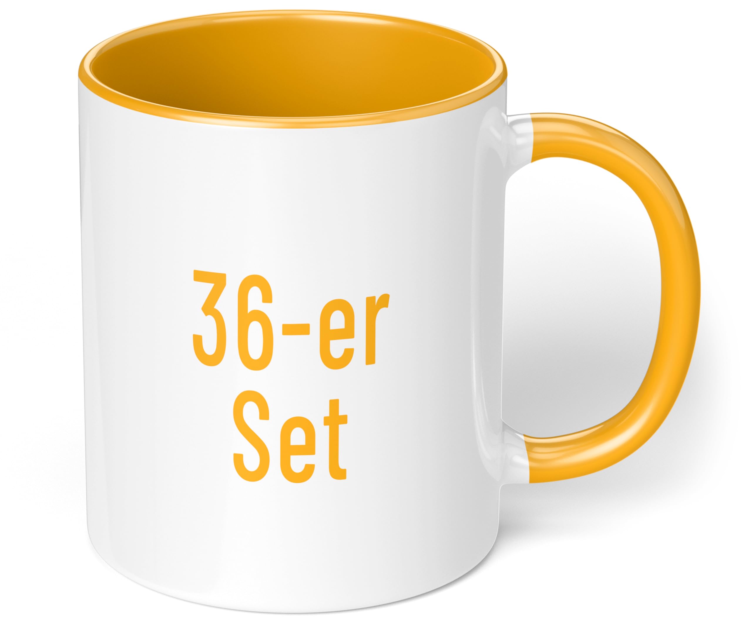 True Statements Kaffeetassen Set zum Bemalen oder bedrucken - Sublimationstassen aus hochwertiger Keramik - ideal für den Kindergeburtstag oder Sublimationsdruck - 36er Set Goldgelb