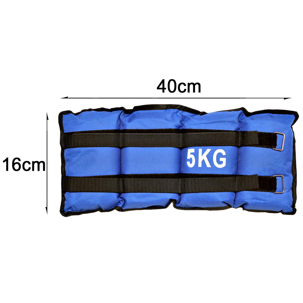 Pack de 2 Pesas de 5 Kilos. para Tobillos y/o muñecas, TAMAÑO: 40 x 16. para Correr, Gimnasio, Footing. Correas Ajustables, Transpirable. Máxima Comodidad.
