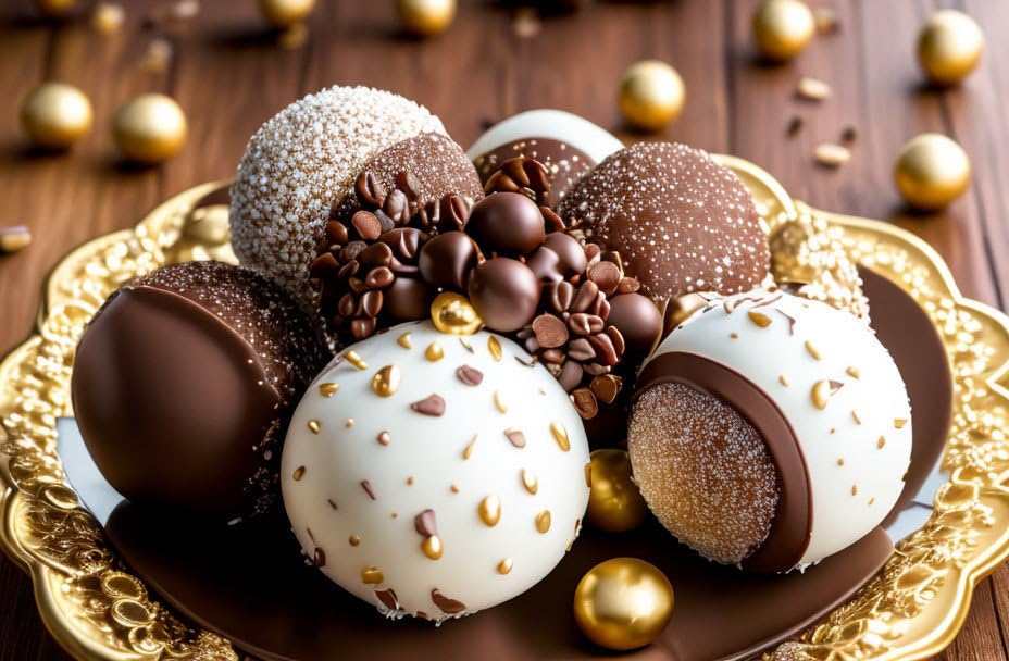 Poster boules de chocolat SERENDIPITP toile artistique 58 x 90 cm design épuré