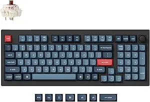 Keychron V5 Max Custom Wireless Mechanical Gaming Keyboard with Number Pad, 96% Layout QMK/VIA 2.4 GHz/Bluetooth 5.1/Wired, RGB Backlit Hot-Swappable Gateron Brown Switch for Mac Windows Linux