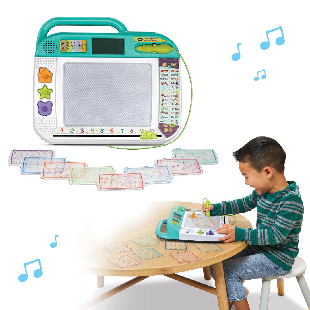 VTech - Pizarra Artística Digital Trazos y Dibujos, Pantalla LCD, Voz Interactiva, Juguete Educativo 3-8 años, Versión ESP
