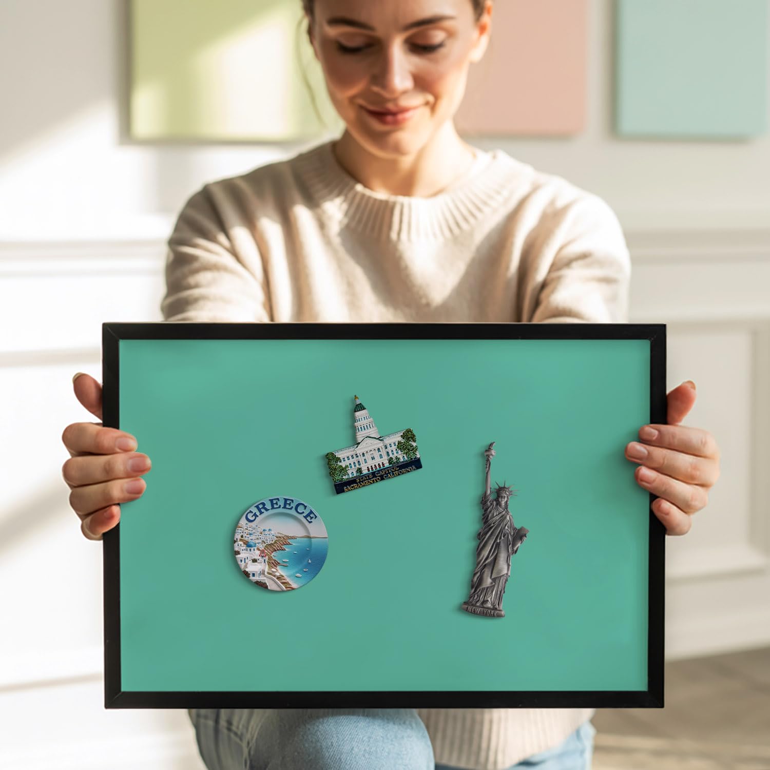 Tulup Lavagna Magnetica 100x70 cm – Bacheca da Parete – Decorazione Casa – – Design Elegante – Organizzazione & Appunti – Arredo Soggiorno/Ufficio – Planner Giornaliero – Home Office –Mintfarbe