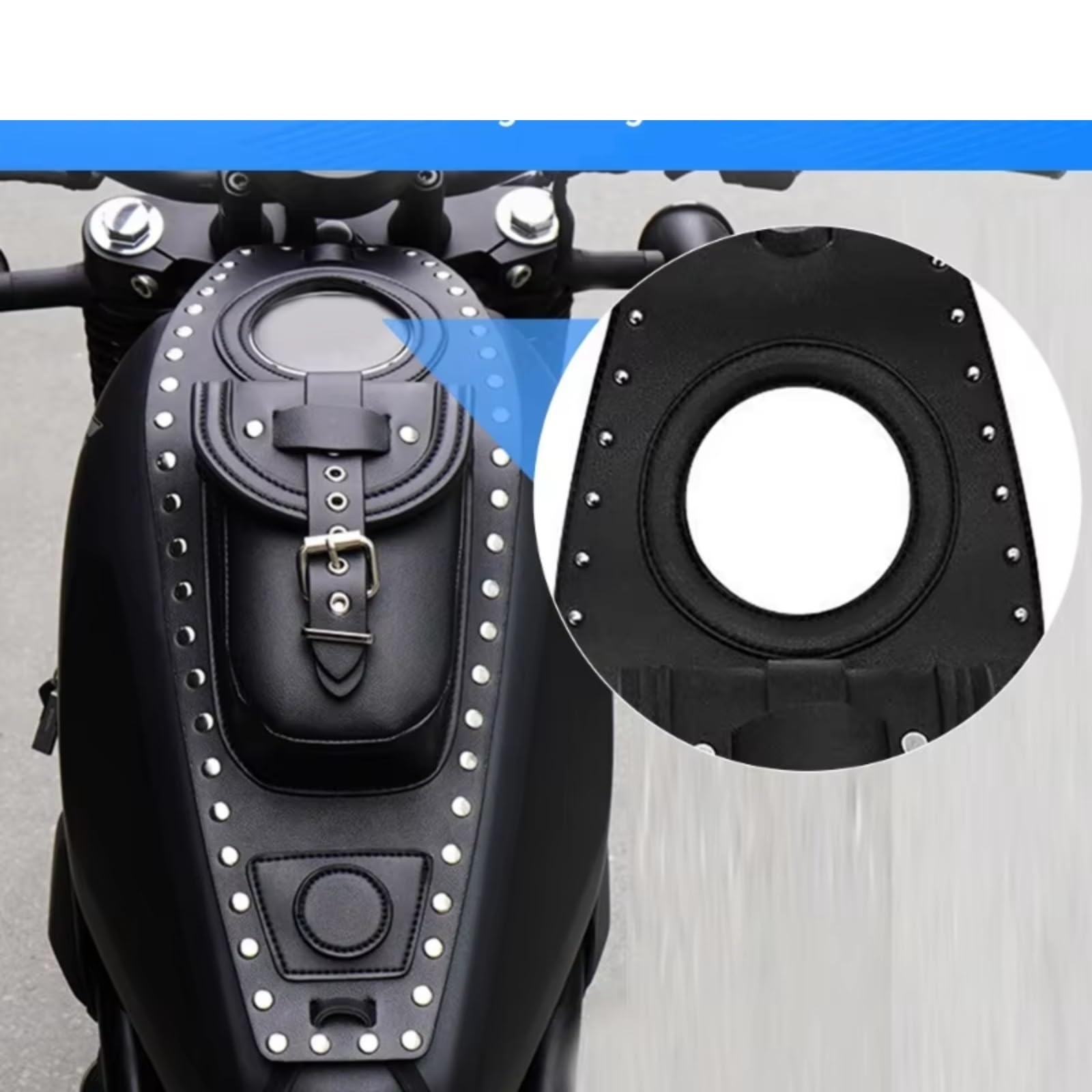 Compatibile Con Sportster 1200 2012-2016 1 Pezzo Nero PU Coperchio Serbatoio Carburante Moto Organizzatore Sacchetto Immagazzinaggio Serbatoi 3 Galloni Sacche Moto