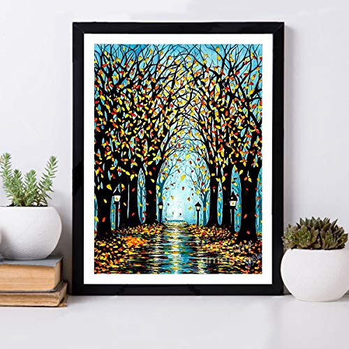 DIY 5D Diamond Painting Kits for Adults,Round Full Drill -Crystal Rhinestone Embroidery Cross Stitch Mosaic Making Diamond Art, Colored Trees Scenery Home Decor 11.8\"X15.7\" - Thumbnail 2