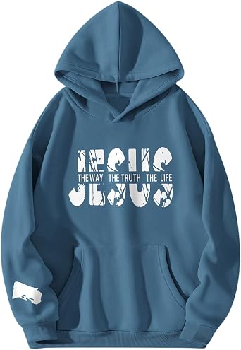Christian Jesus Faith Religious Hoodies for Men Bible God Inspirational Sweatshirts Graphic Hoodie Vintage Pullover
