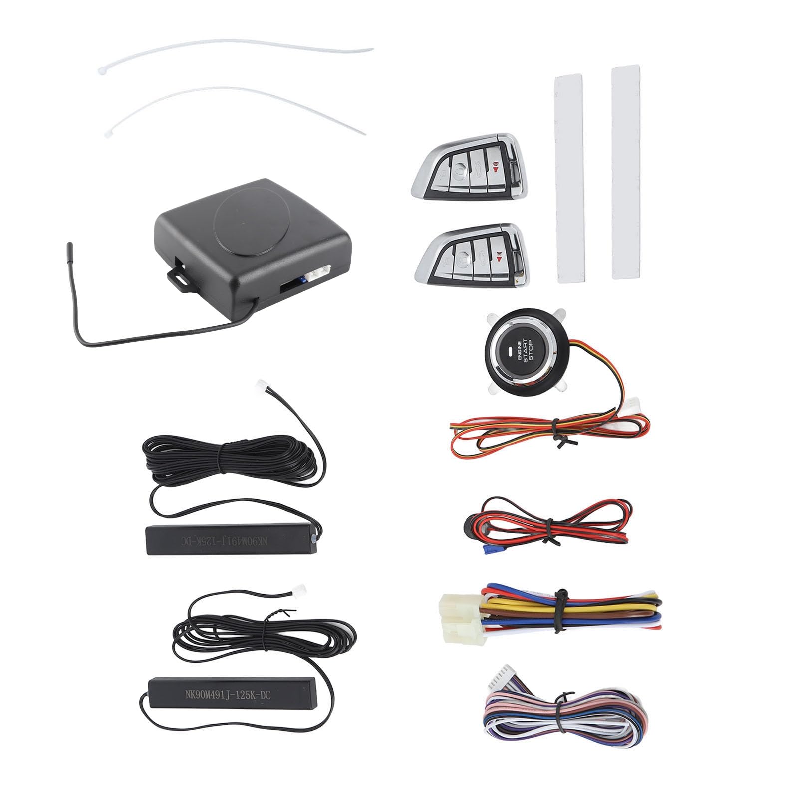 de Alarma para Coche DC12V con Bluetooth, Control Remoto Inteligente, Kit de Entrada sin Llave con un botón, Seguridad antirrobo Universal para vehículos de de 12 V, liberación (Sin Bluetooth)