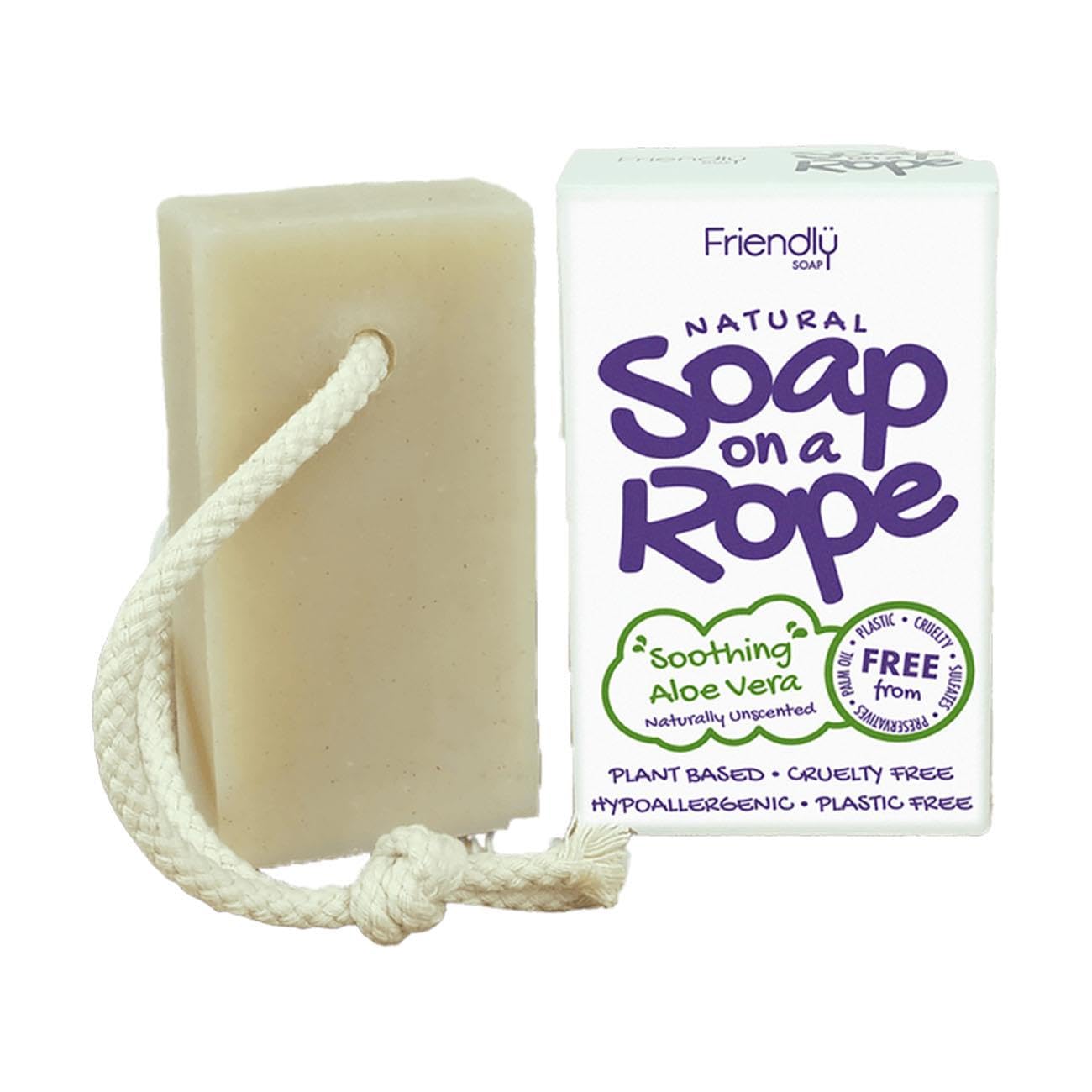 Friendly Soap - Natural Soap On A Rope - 'Soothing' Aloe Vera 125g