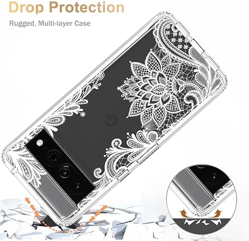 Miniatura 7 de Funda protectora para Pixel 7 ProGoogle 7 Pro, diseño de mandala transparente de cuerpo completo para Google Pixel 7 Pro (Mandala)