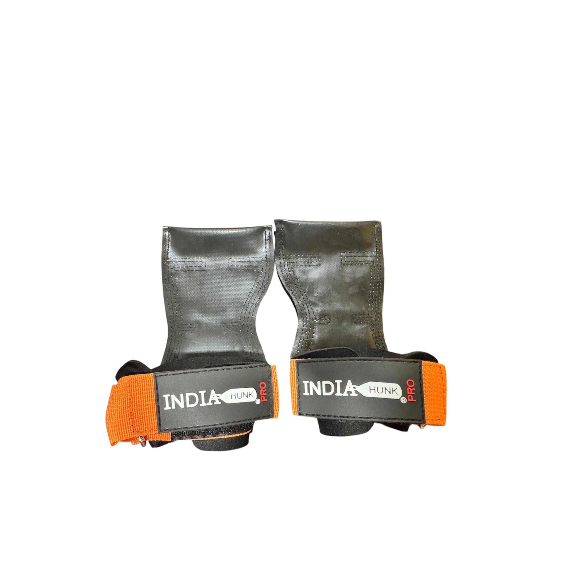 INDAIHUNK® Weight Lifting Grips (Pair) for Heavy Powerlifting, Deadlifts, Rows, Pull Ups, with Neoprene Padded Wrist Wraps Support and Strong Rubber Gloves or Straps for Bodybuilding (Orange)-image-29