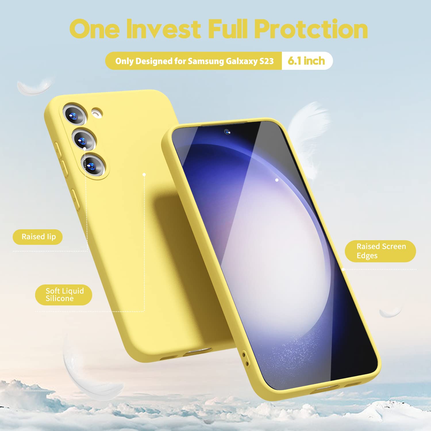 oakxco na telefon Samsung Galaxy S23 etui silikonowe z ochroną kamery, ultra cienkie, kolorowe etui na telefon dla dziewczyn, jednokolorowe etui na telefon, cienkie etui ochronne, matowa osłona z