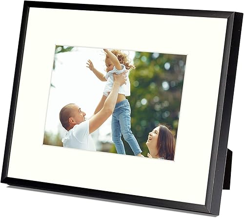 Vista 92 de Golden State Art - Marcos de fotos de metal de 8 x 10 pulgadas con paspartú para fotos de 5 x 7 - Juego de 4 portarretratos de aluminio de 8 x 10