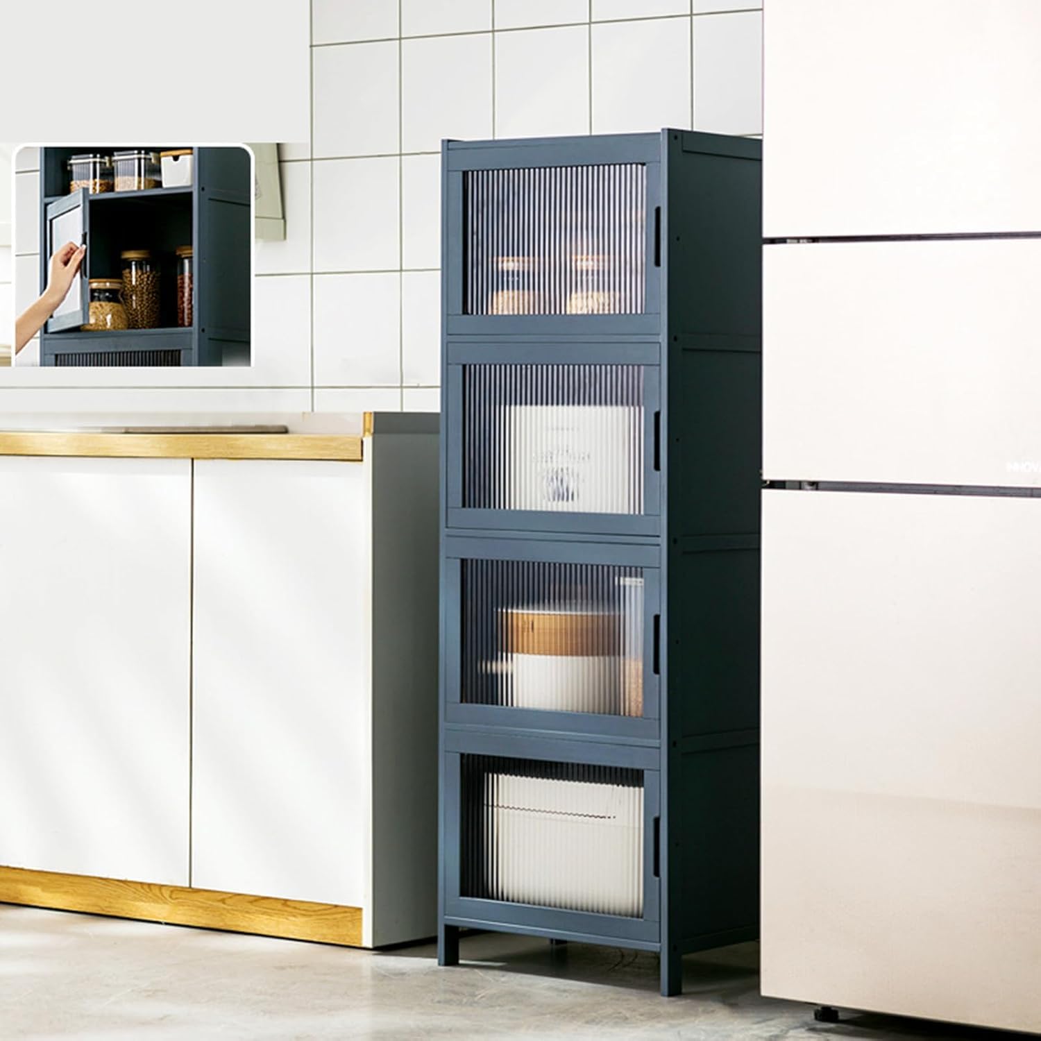 BHGFYXBS Freestanding Kitchen Sto Cabinet With Doors Versatile Sideboard & Cupboard For Pots Pans Ses Ideal For Living Room & Pantry,C-43 * 32 * 126Cm,C-43 * 32 * 126cm