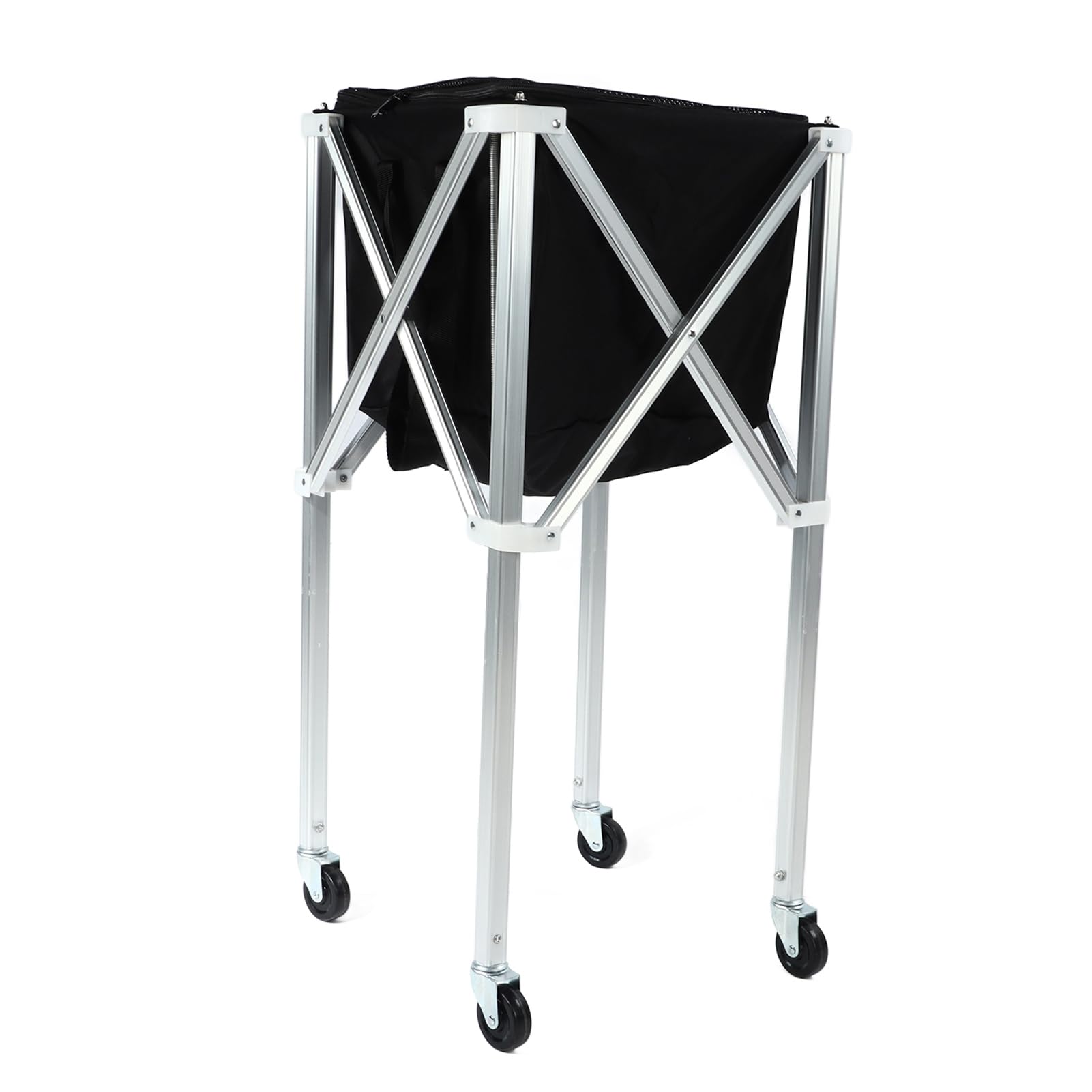 Cryfokt Carrello Pieghevole per Palline da Tennis Carrello Leggero e Facile da Trasportare per Bambini Lega di Alluminio Nera 35,4x16,1x16,1 Pollici