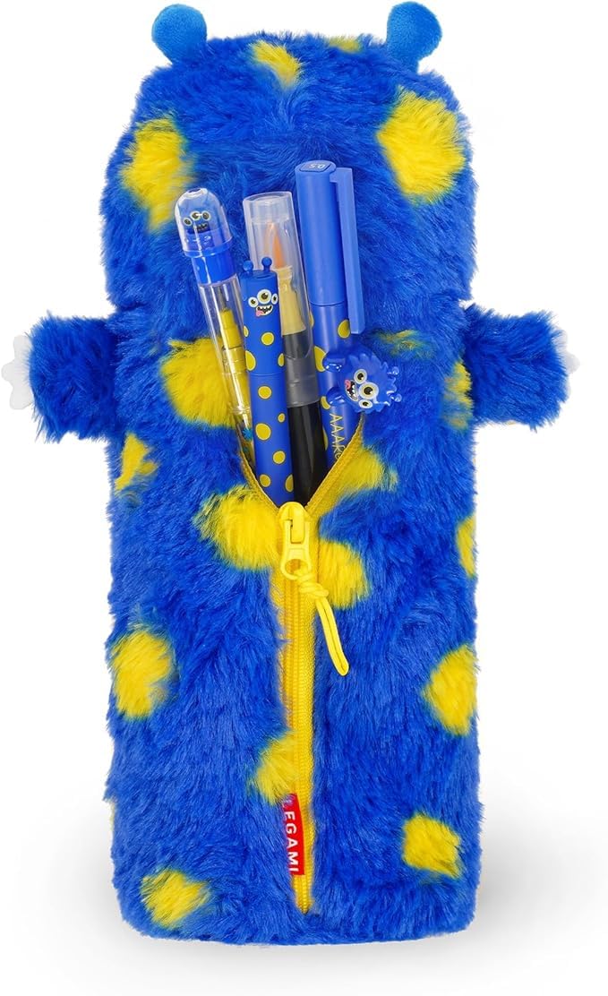 LEGAMI Ensemble de 7 stylos à gel effaçables + étui à crayons super doux + porte-clés peluche en cadeau | Fournitures scolaires pour enfants, adolescents et étudiants | Jolis designs de thème animal