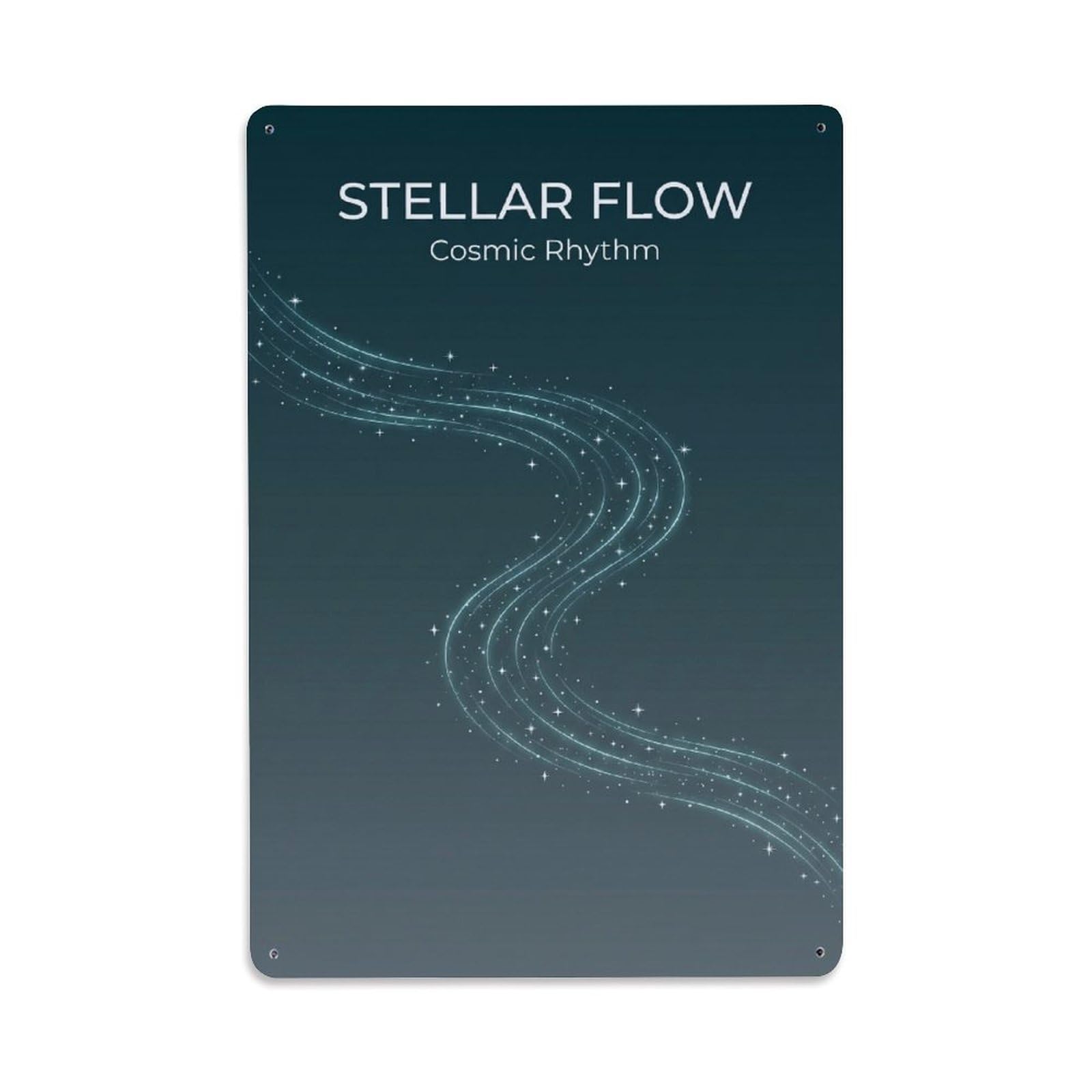 Stellar Flow Cosmic Rhythm Mindfulness Meditation Zen Space Metal Tin Sign Plaque Wall Decor for Cafe, Man Cave, Club Bar, Office, Home Garden Round Metal Poster 8x12Inch