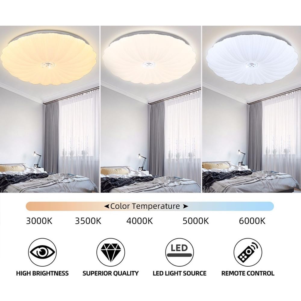 Luminosità Regolabile Plafoniera a LED Plafoniera a LED dimmerabile a Forma di Fiore Lampada da soffitto Moderna a Petalo con Montaggio a Incasso con Telecomando Lampadario a soffitto in