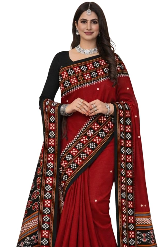 Cotton Saree for Women | Soft Pure Cotton Fabric | Traditional Printed Border Design | Lightweight & Breathable | Daily & Ethnic Occasion Use | Without Blouse Piece-picture-59