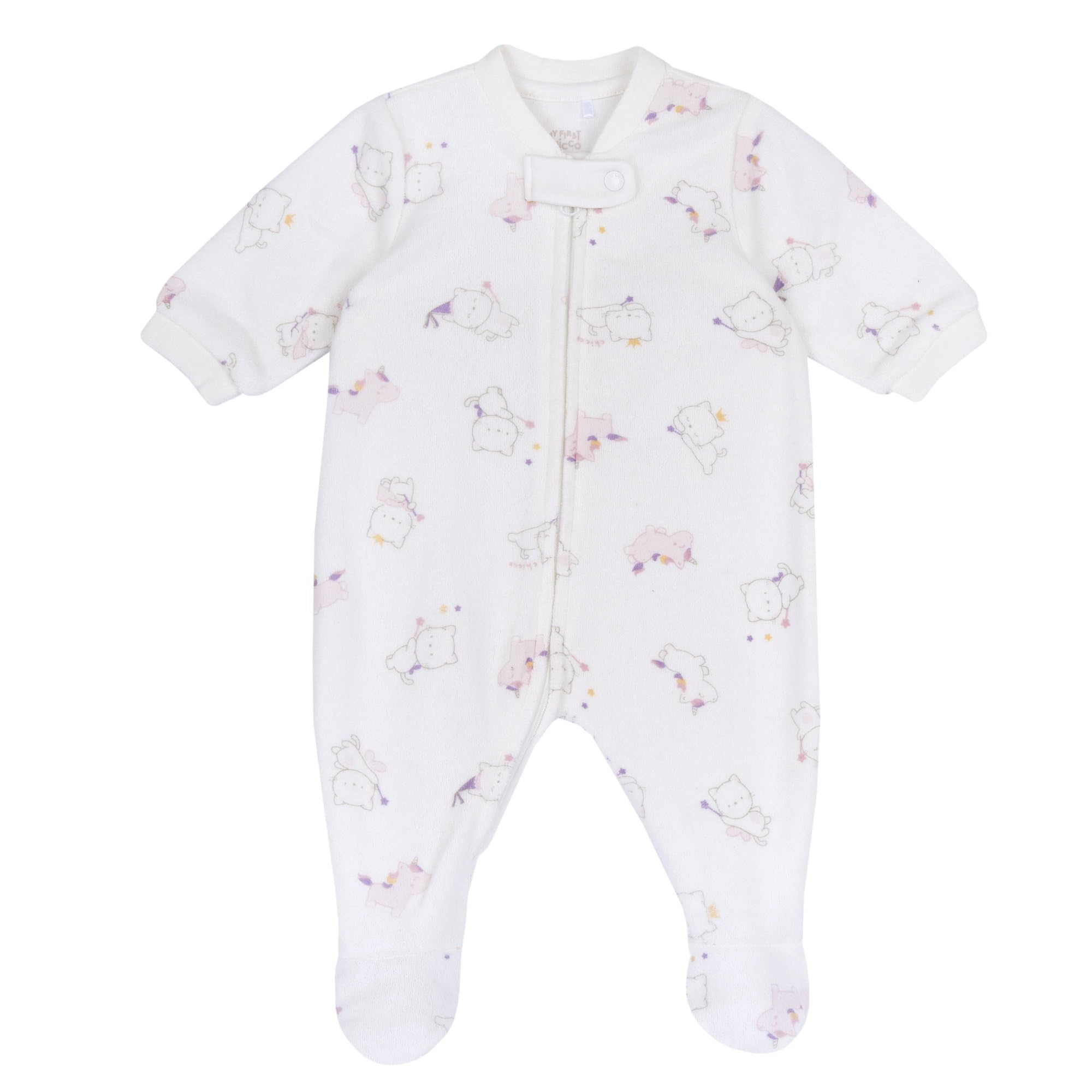 Chicco, Grenouillère Bébé Garçon et Fille en Polaire Chaude et Douce, avec Ouverture Frontale Confortable, Idéale pour l'Hiver, Vêtements Bébé 0-24 Mois, Designed in Italy
