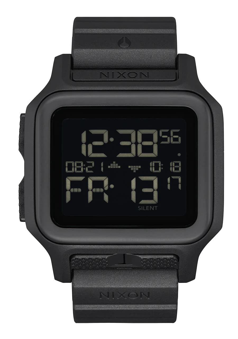 Nixon Unisex Digital Japanese Automatic Movement Watch with Polycarbonate Strap A1170-001-00, All Black, Bracelet