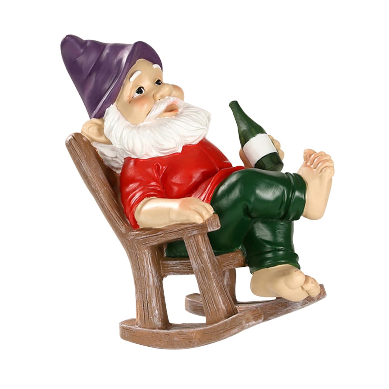 Toddmomy 2 Stück Gartenfigur mit Schaukelstuhl Lustige Dekoration für Außenbereich Harzkunst für Gartenliebhaber Deko für Garten und Terrasse