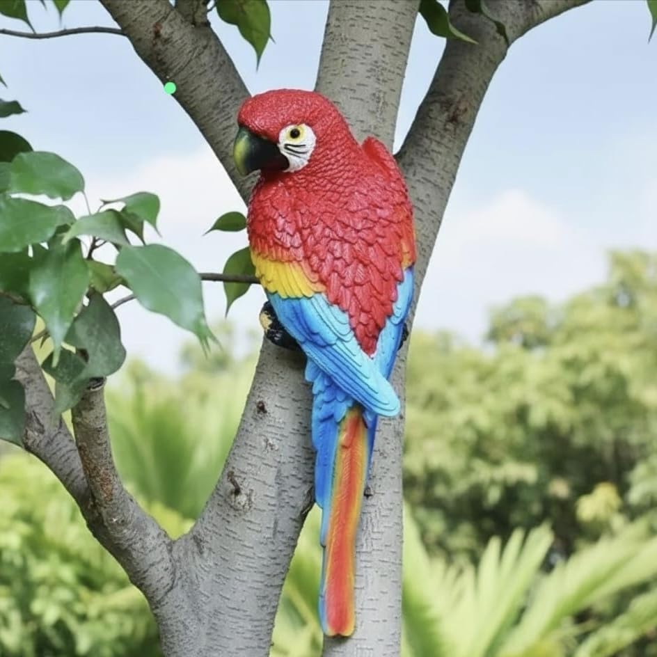 Wall Parrots for Home Tree Decor 1 Colors Parrot for Garden Home Decoration Birds for Garden Red Pack of 1-image-12