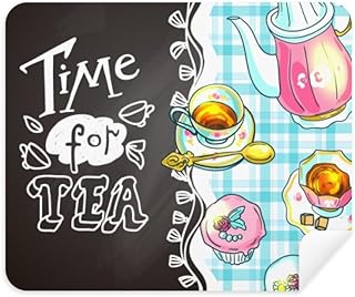 Time for Tea Cupcake Teaport France Cleaning Cloth Screen Cleaner 2pcs Suede Fabric