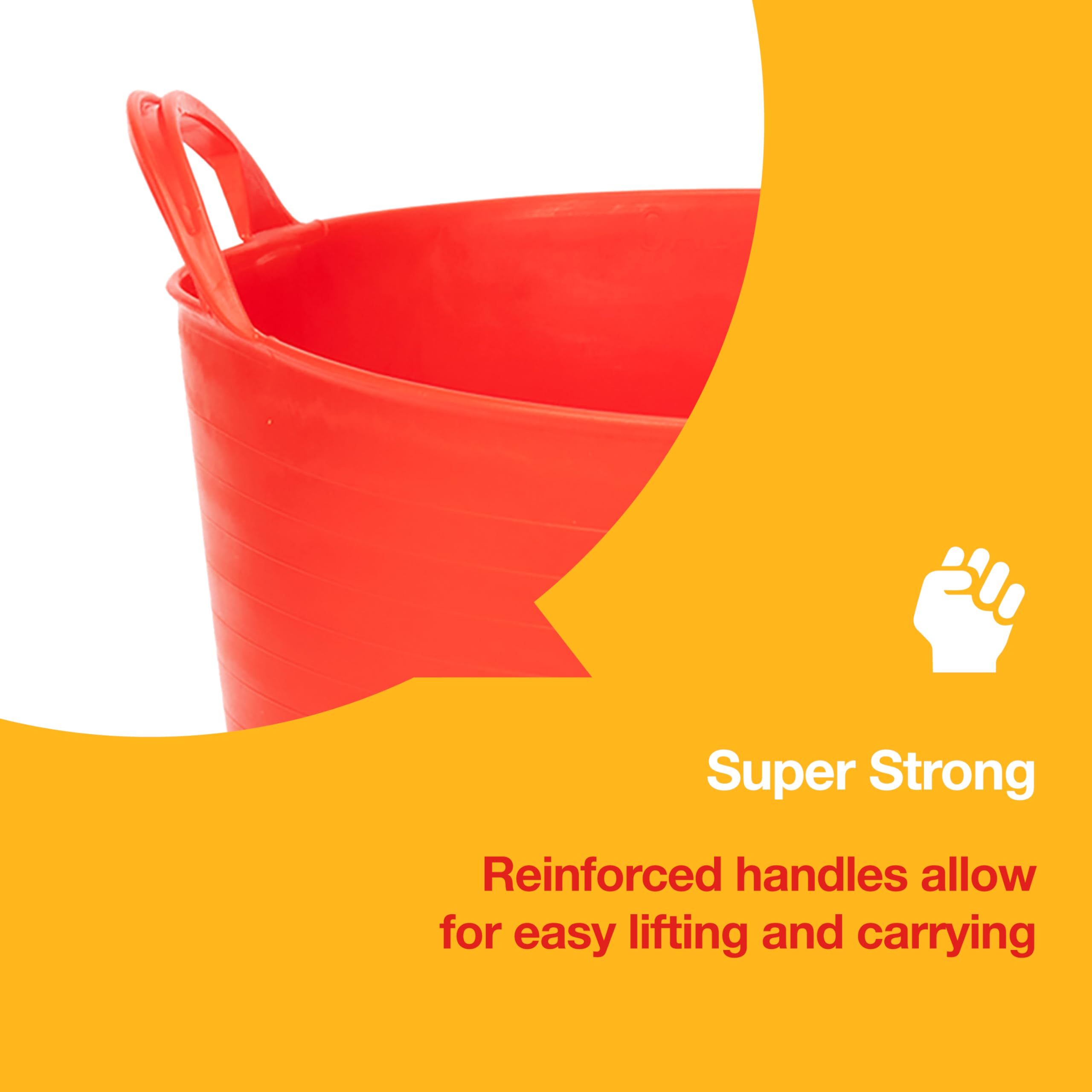 Amtech - Paquete de 3 tinas Flexibles para Transportar Agua, Tierra, Ladrillos, alimentación de Animales y más, Asas reforzadas superfuertes, duraderas y duraderas, Resistentes, Resistentes al frío