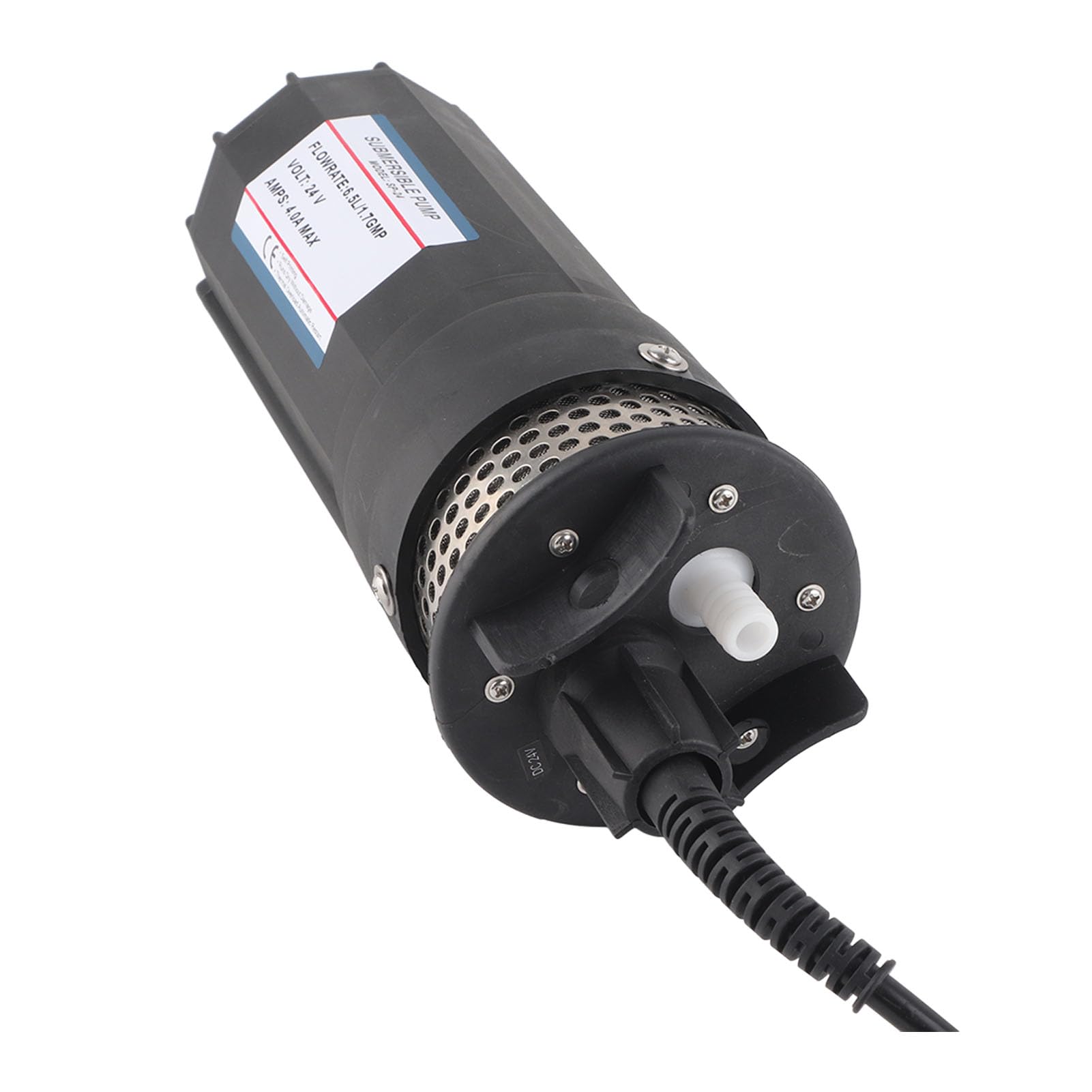 Haofy Bomba Sumergible de Agua de Pozo Profundo, Bomba de Agua Solar de 24 V CC, Bomba de Pozo Sumergible de 230 Pies con Cabezal de 1,7 GPM Alimentado por Batería (Negro)