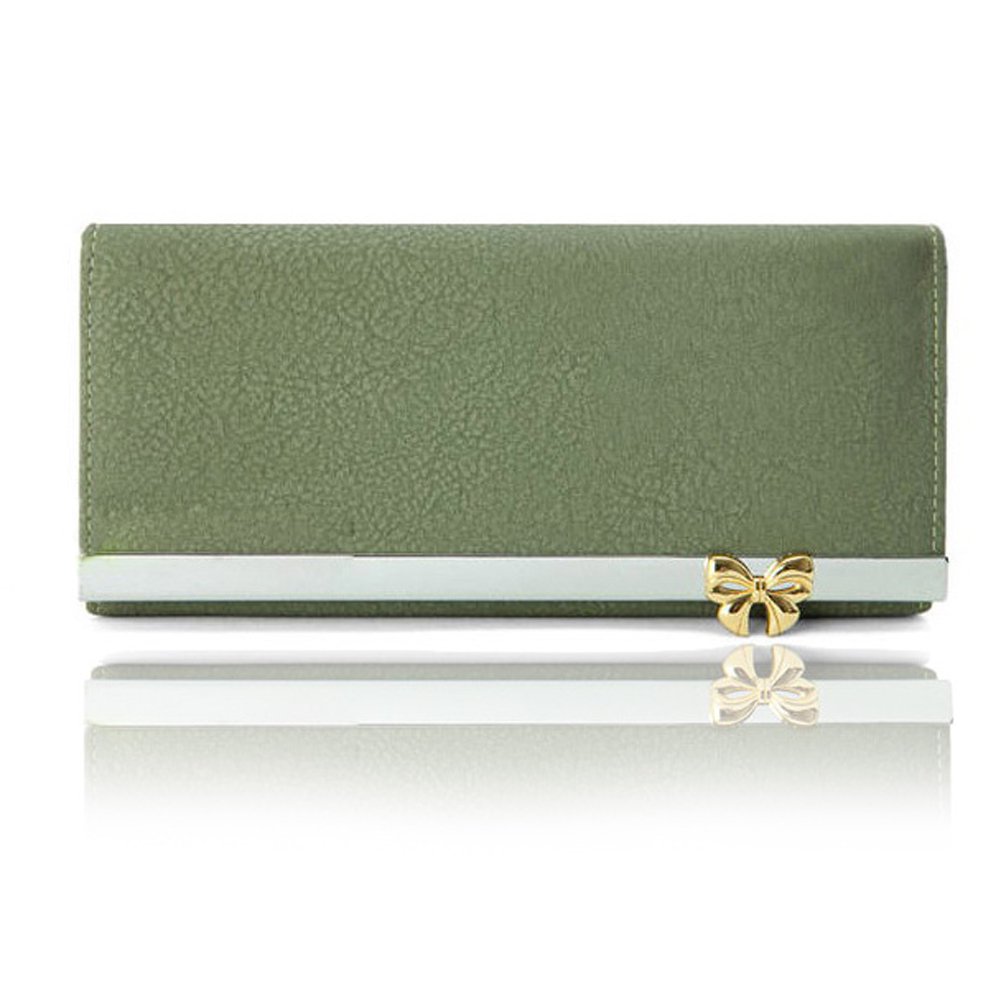Women Bowknot Design Large Clutch Bifold Wallet Card Hold
