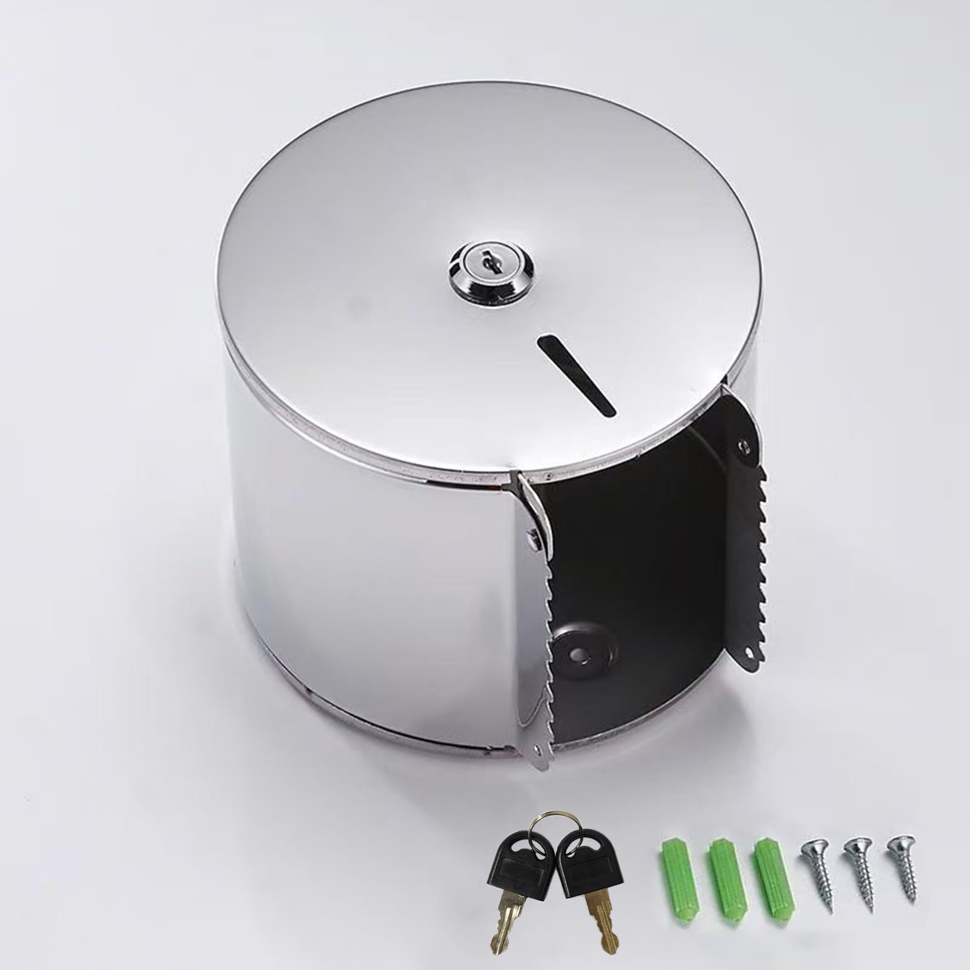 NICEME Toilet Roll Holder Wall Mounted, Stainless Steel Hand Towel Dispenser Lockable, Public Toilet Paper Dispenser - Image 3