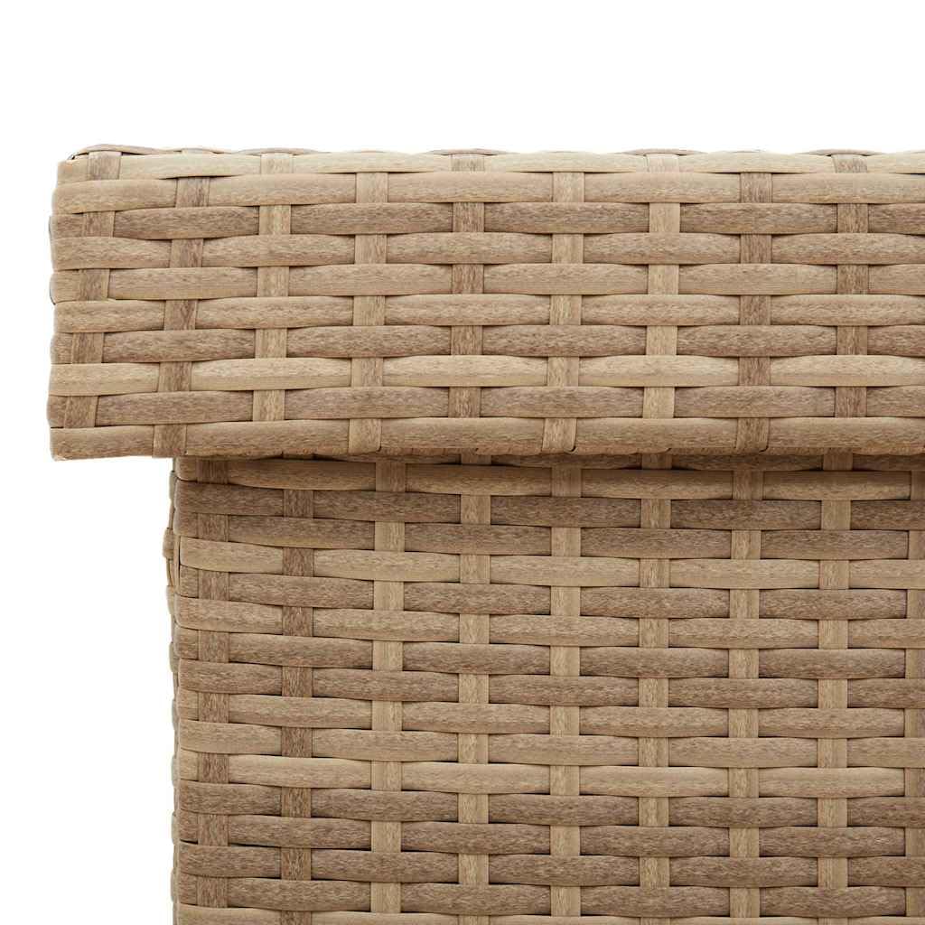 vidaXL Skrzynia ogrodowa z kółkami, beż, 110x55x73 cm, polirattan, skrzyniaogrodowa, skrzynia na balkon, skrzynka ogrodowa, skrzynia na taras