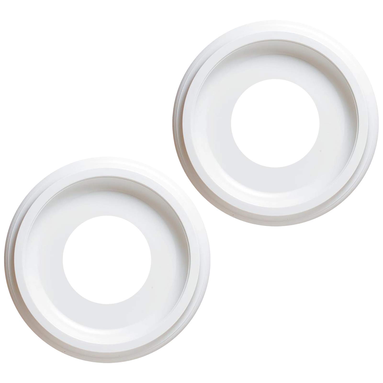 CIATACeiling Medallion for Ceiling Light, 9-3/4-Inch Smooth White Finish Molded Plastic Ceiling Medallion for Light Fixtures and Ceiling Fans (2 Pack)