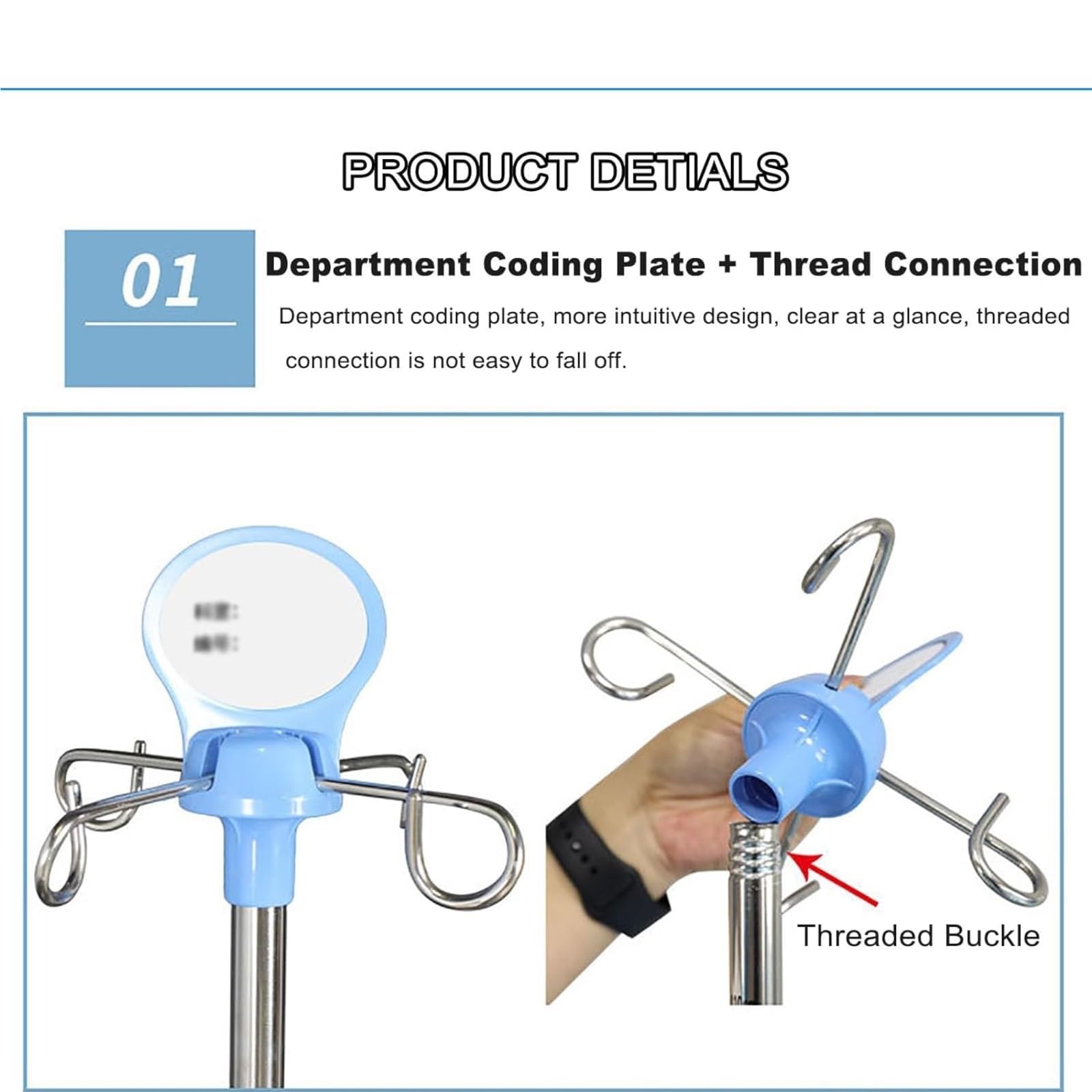 Soporte rodante for portasueros: acero inoxidable de alta resistencia Soporte para suero